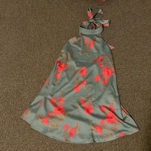 Lulu’s Sage Green Floral Dress